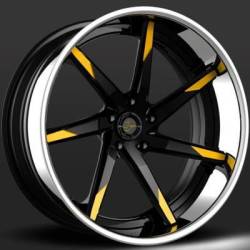 Lexani LC-109 Forged Black and Yellow Wheels